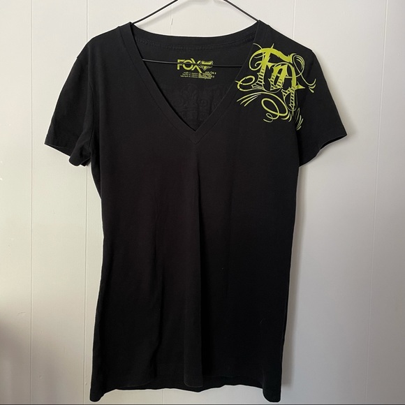Fox Racing v-neck t-shirt with graphic on back - Small - Picture 2 of 3